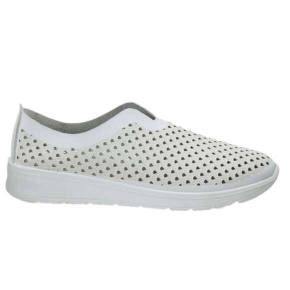 Spring Step Sneakers Tennis Shoe Leather Cut Out Lightweight Slip On‎ White 36 6 - Picture 2 of 15